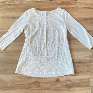 Ann Taylor Loft White 3/4 Sleeve Women’s Medium Top
